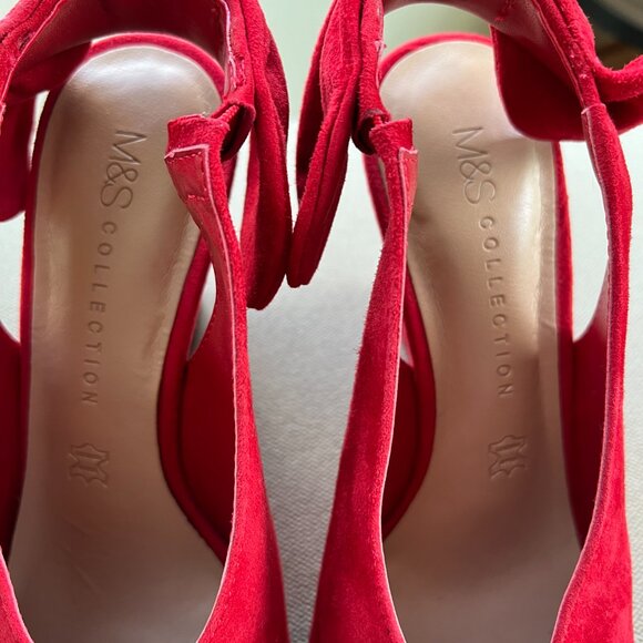 Marks & Spencer red platform Slingbacks - Picture 6 of 7